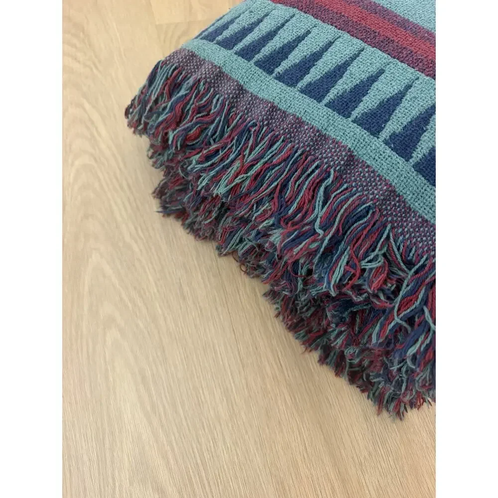 Vintage Southwestern Set Of Two Native American Style Blankets Throw